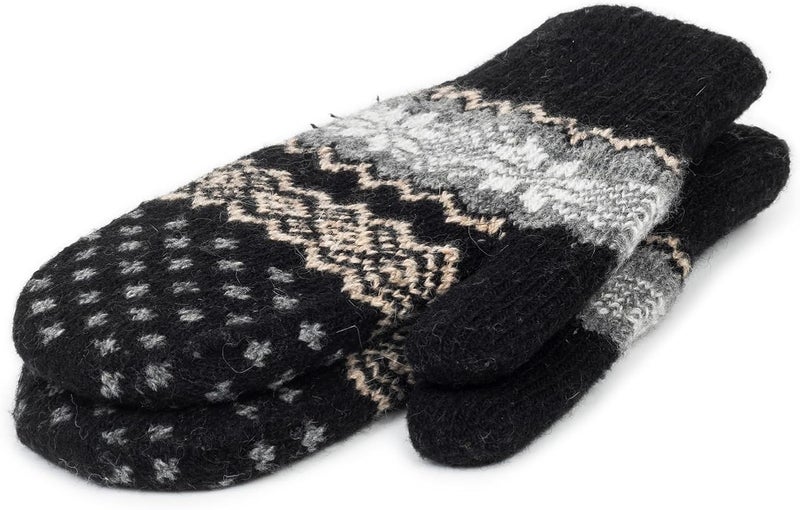 Eohak Winter Warm Mittens for Women Men Snowflake Mittens Soft Fleece Wool Gloves for Cold Weather - Image 3